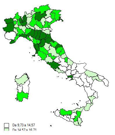 Digital Divide in Italia (BB penetration rate100 population > 18, 2007) 20.77 18.55 N-Est N-Ovest 20.91 Centro 15.70 15.98 Sud Isole Italy = 18.67 [9.