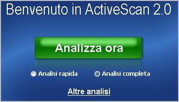 possibile lanciare direttamente la scansione semplicemente andando sul sito e cliccando sul pulsante Go.