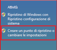 Creare manualmente un punto di ripristino Questa semplice procedura va effettuata non appena si è finito di installare e configurare completamente sia Windows Vista che tutti i software applicativi