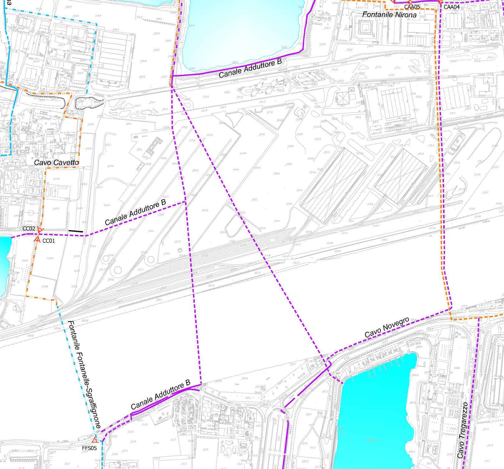 Fig. 1: Estratto PGT Segrate: mappatura degli elementi tecnici