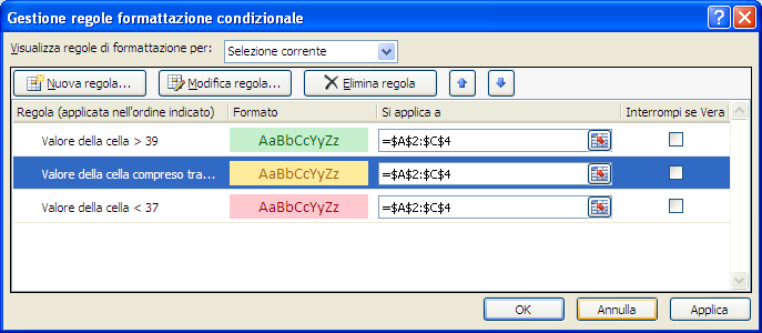 G. Pettarin Spreadsheet Modulo 4 - Nuova ECDL In figura le icone di tipo 3 semafori.