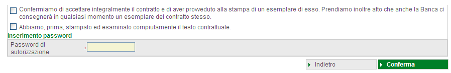 Clicchi Conferma per attivare il servizio.