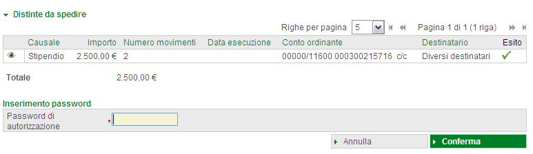 Scegliete il conto di addebito dal quale volete effettuare il pagamento. La Data esecuzione indica la data con la quale il pagamento viene eseguito dalla Vostra Cassa Cliccate Conferma.