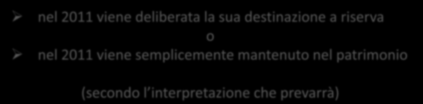 La base di partenza fissata nel patrimonio esistente al 31.12.