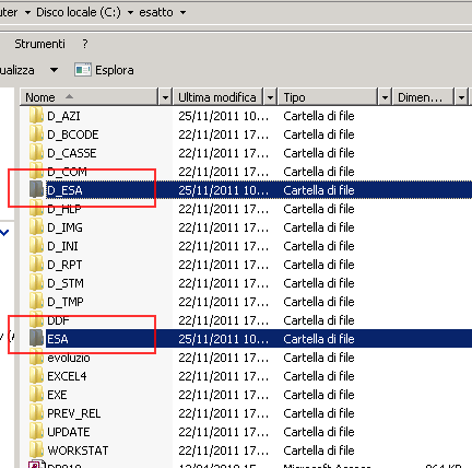 A questo punto (come indicato nell esempio) il dizionario dati di e/satto sarà presente nella cartella indicata nell