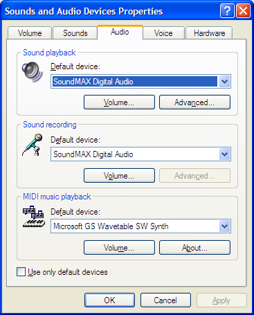 Configurazione del CODEC Audio USB e del CODEC Voice USB (solo MK2R+) Windows installerà automaticamente il driver per il Device Audio USB per supportare il CODEC Audio USB e il CODEC Voice USB nel