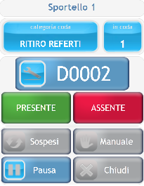 Software di gestione delle code. E possibile disporre di un modulo per la gestione personalizzata delle code, dove il cliente ha a disposizione un totem con il quale prenotare il tipo di prestazione.