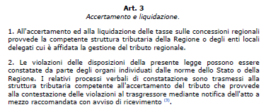 ART. 3 L.R. 18/95 DISCIPLINA DELLE TASSE SULLE CONCESSIONI REGIONALI IL CONTROLLO DEL CANE L.R. 20-1-1997 n.