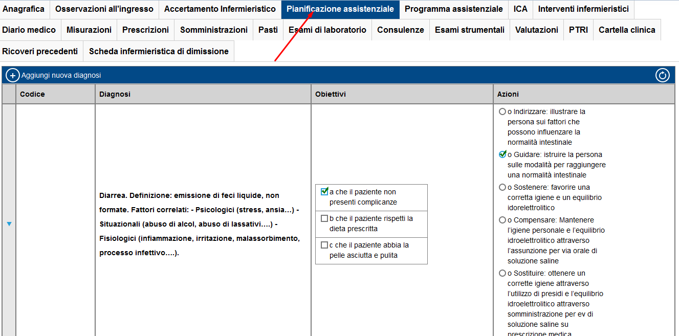 prestazioni Infermieristiche. Inserire tutti i dati utilizzando i campi a tendina, i campi di testo, o le caselle a scelta multipla o singola.