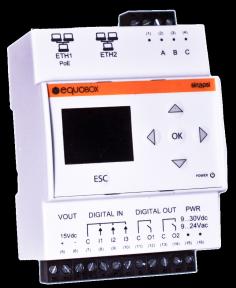 EQUOBOX DA COSA E COMPOSTA LEVEL CONVERTER M-Bus Funzione di master per reti M-Bus cavo con modularità a 60 dispositivi fisici Modalità di funzionamento stand-alone unito a SW EQUOBOX TOOLKIT per