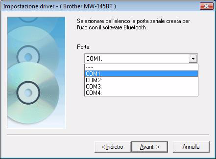 Per connessione Bluetooth 5 Selezionare Installare, quindi fare clic sul pulsante Avanti. Installazione su un PC Windows Verrà avviata l'installazione del driver della stampante.