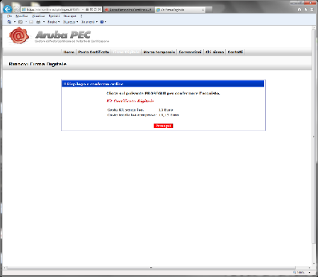 Passo 10 Pagamento Se la firma digitale del modulo on-line si conclude con