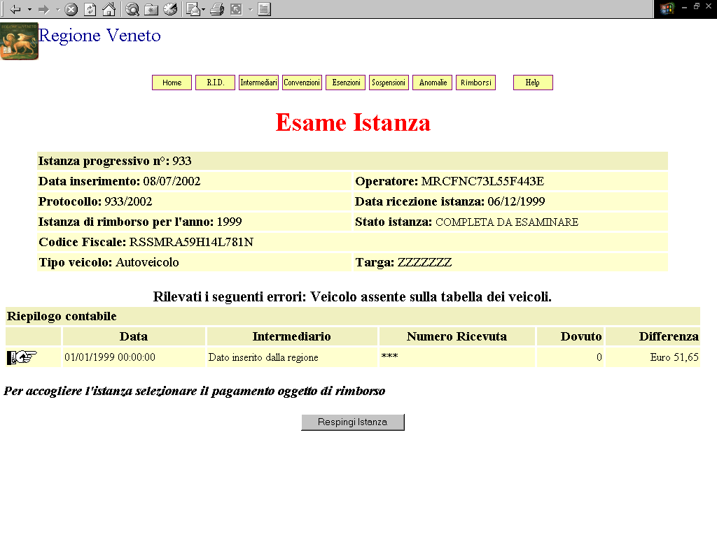 Selezionando il bottone "Situazione pagamenti" si visualizzeranno tutti i pagamenti effettuati: E' sufficiente spuntare il quadratino a fianco della manina per selezionare il versamento (o i