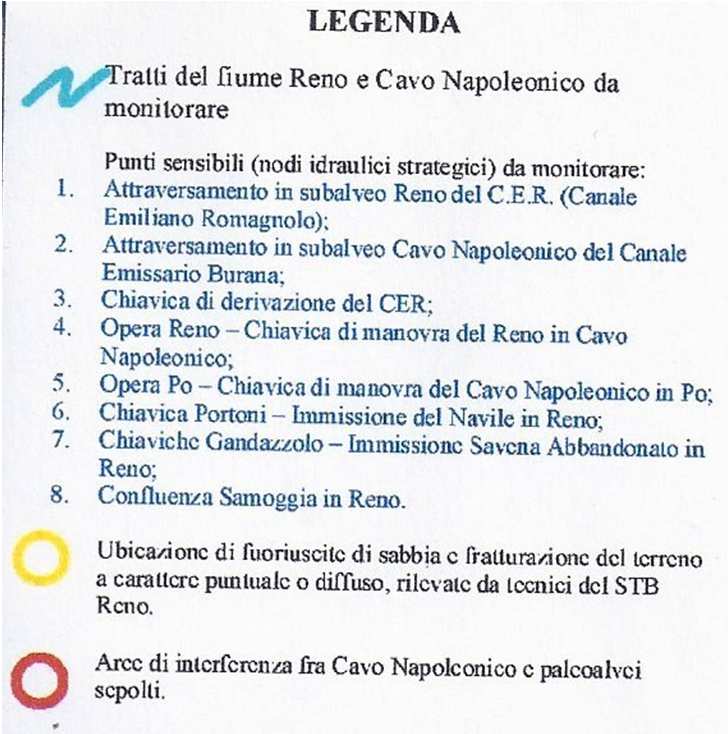 RILIEVO ARGINI FIUME RENO -CAVO NAPOLEONICO: su indicazione di STB F.