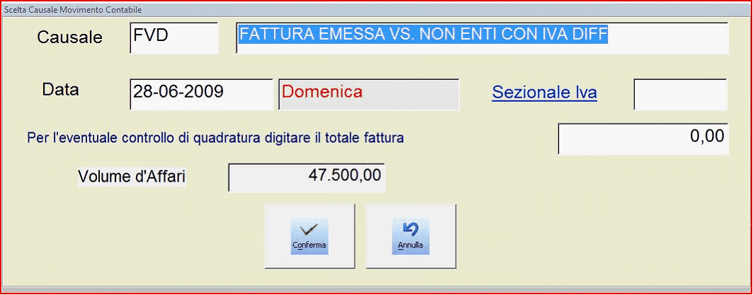 Summa Professionisti <VERSIONE> 24 causale contabile Gli utenti che utilizzano il modulo FATTURAZIONE con stampa PDF del documento emesso potranno usufruire della possibilità di registrazione