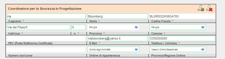 si aprirà la seguente finestra: Inserendo il codice fiscale corrispondente al Coordinatore e pigiando successivamente su sistema visualizzerà la seguente schermata:, il Nel caso in cui, il codice