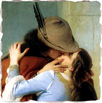 Francesco Hayez Il bacio Milano, Pinacoteca di Brera Misure reali cm 8x8 461g 008g Scuola di Giacomo Jacquerio Il