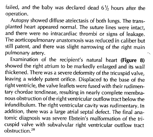 The recipient was an 18-day-old male infant who received the heart of a 2-dayold anencephalic male.