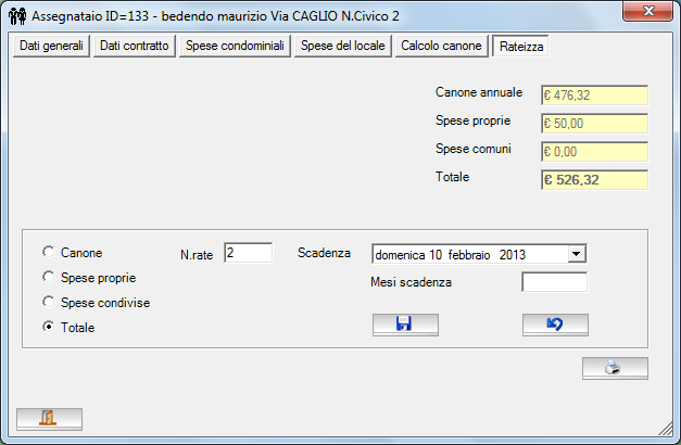 Premendo il tasto si avvia il calcolo a partire dai dati reddituali e di ISEE inseriti precedentemente. Viene visualizzata la parte bassa della maschera che riporta i dati essenziali del calcolo.