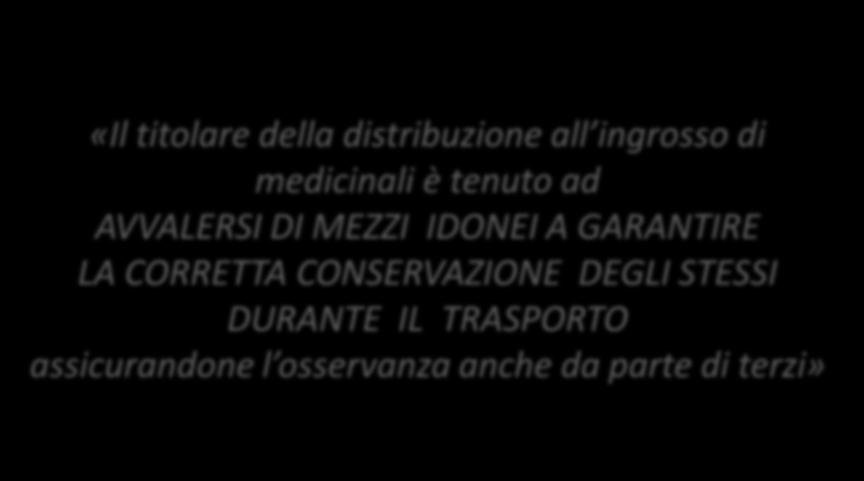 Principio generale «Il titolare della distribuzione all ingrosso di