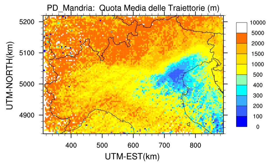 MAPPA 7 - PERCENTUALE DEI PASSAGGI (IN ALTO A SINISTRA), TEMPO MEDIO DI TRASPORTO (IN ALTO A