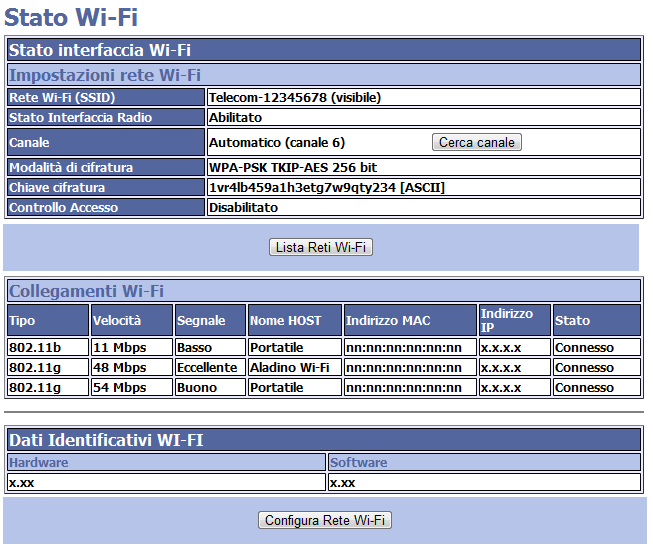 Figura 6-34 Nella tabella che segue i campi informativi che possono essere modificati sono contrassegnati con [].