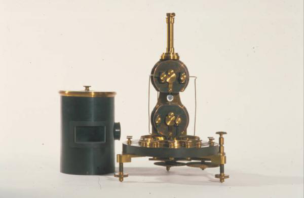 Misura e definizione di 'ampere' (III) Galvanometro a specchio: un filo di seta verticale, su cui è fissato un piccolo specchio, ha alle sue estremità due magneti che