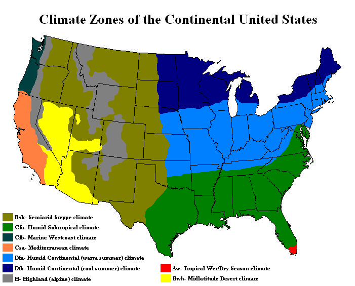 IL CLIMA Data la vastità del territorio, gli Stati Uniti presentano una grande varietà di climi.
