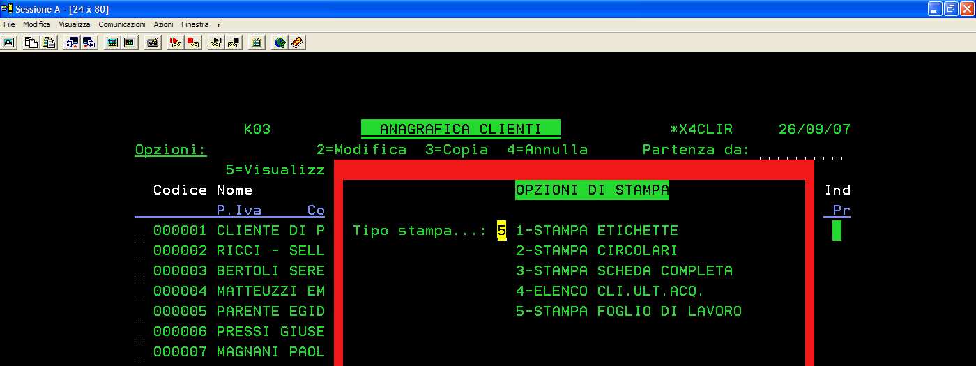 Stampa foglio di lavoro/accoglienza cliente Per clienti già codificati, al momento dell ingresso in officina viene stampato un