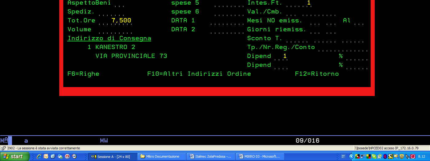 totale ed un addetto/operaio/dipendente che presumibilmente svolgerà il