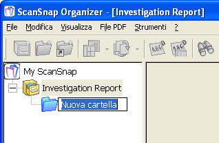 <Ordinare i File> La procedura per creare un nuovo Cabinet e cartella e come muovere file scansionati in un Cabinet e cartella sono esposti qui.