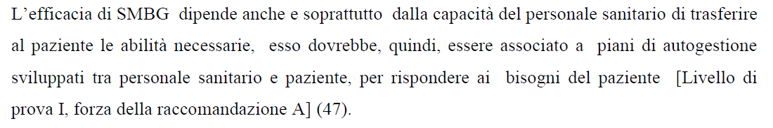 RACCOMANDAZIONI PER L AUTOCONTROLLO DELLA GLICEMIA NEL PAZIENTE