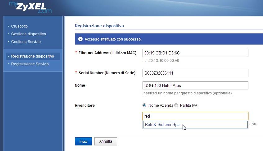 REGISTRAZIONE DISPOSITIVO Effettuato il login verrete reindirizzati alla pagina di