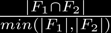 Correlazione tra features categoriche F 1 F 2 F 1 = insieme di esempi che hanno una certa coppia (att1:val1)