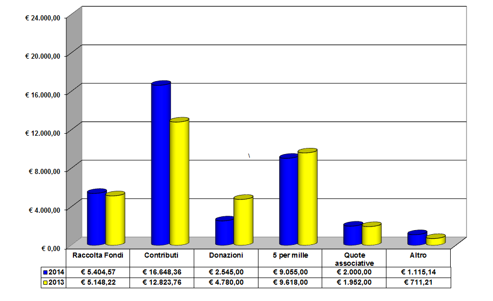 quote sociali annue stabilite dal Consiglio Direttivo e ratificate dall Assemblea dei Soci; contributi da Enti pubblici (Stato, Regione, Comune), contributi da altre Associazioni di volontariato;