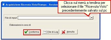 Gestione Visto di Conformità Acquisizione ricevuta in applicativo Fiscali WIN Per effettuare l'operazione di "Acquisizione ricevuta" è necessario