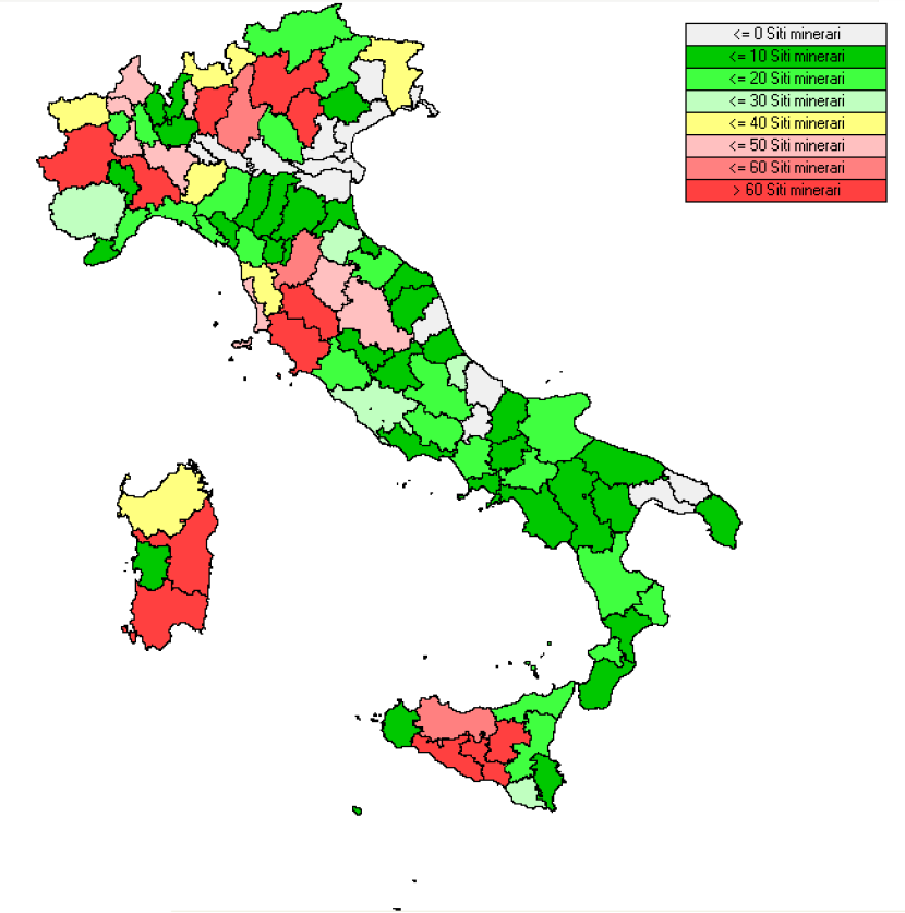 CAPITOLO 1 STORIA DEL DATABASE MINERARIO E QUADRO NORMATIVO zolfo individuate in quel tempo soltanto 51 erano dotate di regolare concessione (Berry, Bandini, Dacquino, 2011).