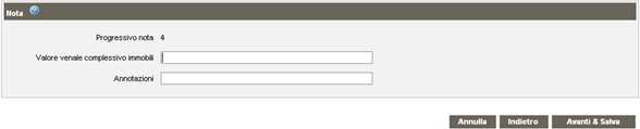 pagina Nota passo 2 - Immobili Informazioni relative al richiedente se si tratta della prima nota. Nell'XML tale informazioni verranno automaticamente ripetute sulle note successive.