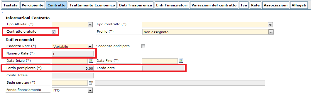 1.17 Contratto a titolo gratuito Qualora vengano stipulati contratti gratuiti in particolare nel caso di docenze gratuite, assimilate ad un rapporto di collaborazione a costo zero e assoggettate a