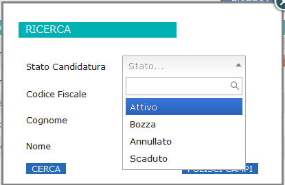 5. Gestione curricula Cliccando sulla sezione Gestione CV presente nel menù sulla sinistra dell Area riservata è possibile visualizzare i curricula presenti.