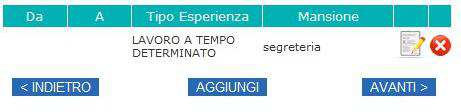 Sezione Istruzione Attraverso questo form si dà all azienda la possibilità di conoscere le competenze acquisite attraverso i percorsi di