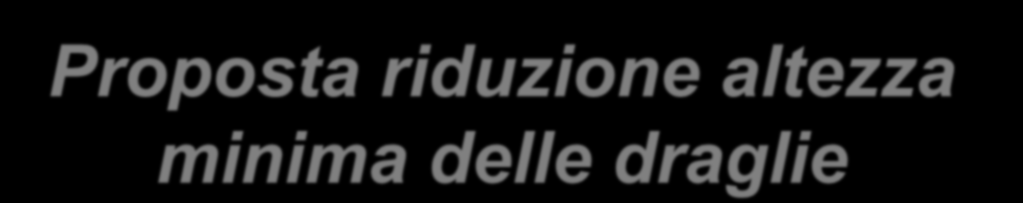 Proposta riduzione altezza minima delle draglie abbassamento del limite minimo di altezza delle draglie.