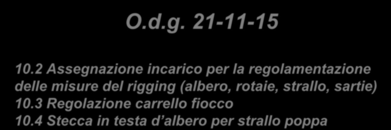 delle misure del rigging (albero, rotaie, strallo,