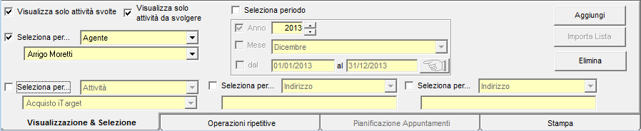 Registrare una attività La registrazione di una attività relativa ad una mandante o ad un cliente, si effettua dalle rispettive anagrafiche tramite il pulsante Attività: Accedendo alla seguente