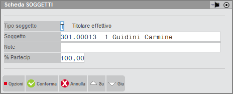 Selezionare l allegato dall elenco e procedere alla sua visualizzazione con il tasto funzione [F8 Visualizza documento] SCHEDA SOGGETTI La scheda SOGGETTI contiene tutte le IDENTIFICAZIONI associate