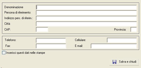 Coordinatore per l esecuzione In questa finestra sono raccolti i dati anagrafici del Coordinatore per l esecuzione. Questi saranno utilizzati durante la stampa.