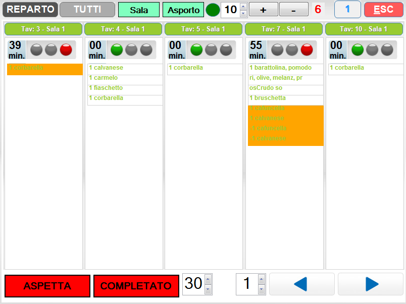 La pressione del tasto KDS carica il KDS in modalità supervisore.