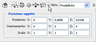 utilizzando il pannello Posizione oggetto; per visualizzarlo selezionate la freccia a destra degli