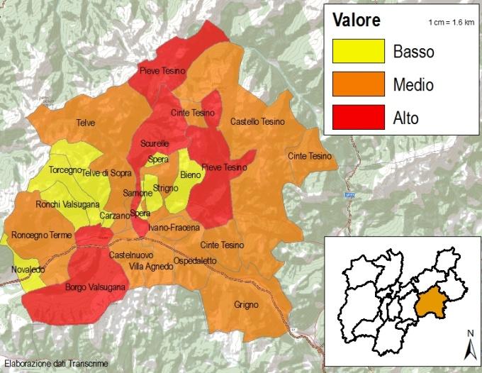 3. Comunità Valsugana e Tesino Fig. 3.15 Dal 2000 le imprese sono aumentate del 13% C3 113 111 100 2000 2001 2002 2003 2004 2005 2006 2007 2008 2012 Fonte: elaborazione Transcrime di dati PAT Fig. 3.16 Nel 2009 nella Comunità i servizi sono quasi il doppio delle industrie Fonte: elaborazione Transcrime di dati PAT Fig.