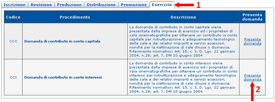 esito positivo rasmissione della domanda Per procedere alla compilazione on-line del modulo di domanda (passo n.